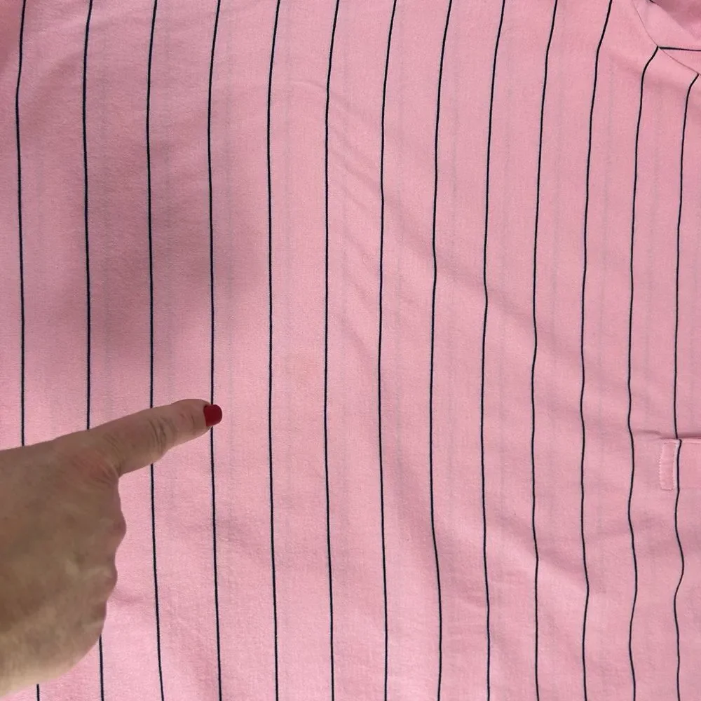 Polo‎ Ralph Lauren Pink Striped Polo Shirt Short Sleeves Pima Cotton Size Large